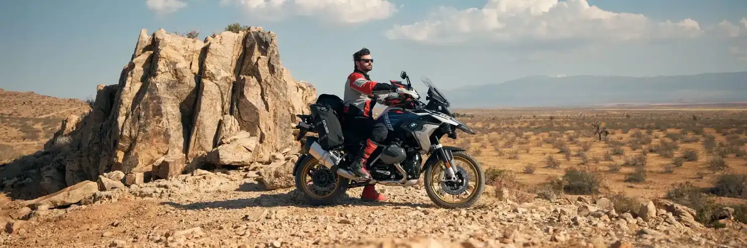 Viking Bags adventure touring luggage A touring motorcycle fitted with hard adventure luggage panniers